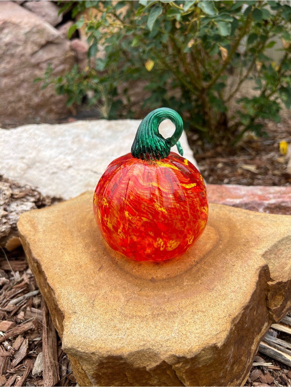Handblown Glass Pumpkin From woodland Colorado Autumn Halloween Thanksgiving